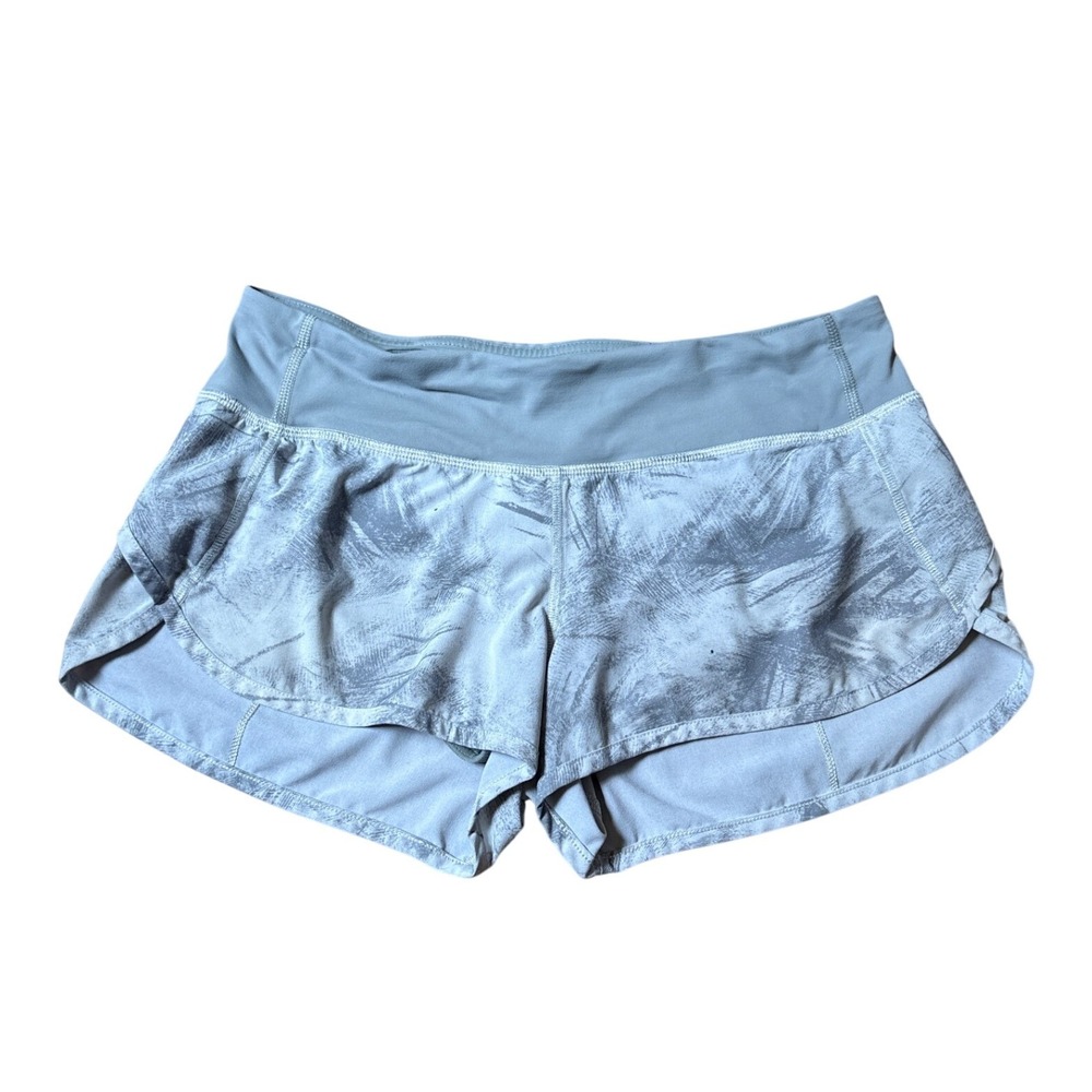 Lululemon Speed Up Low Rise Shorts Women Grey Abstract Print SIZE 4